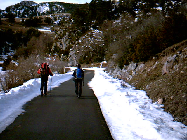 Carretera hacia el refugio a Lizara.